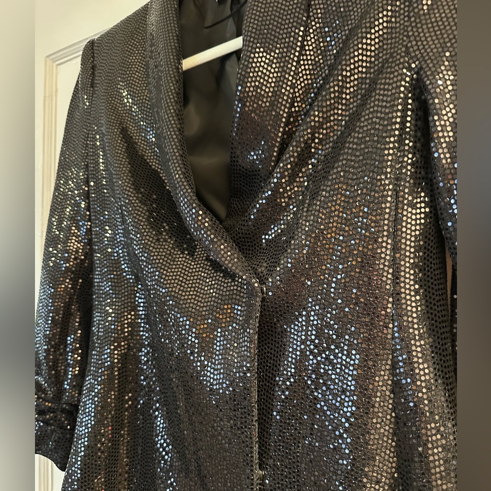 Black Sequin Blazer Dress - Picture 3 of 4